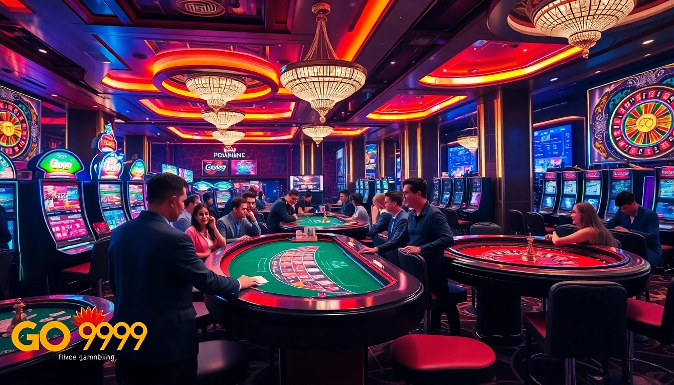 Experience the vibrant excitement of gambling at GO99, with lively roulette tables and slot machines.