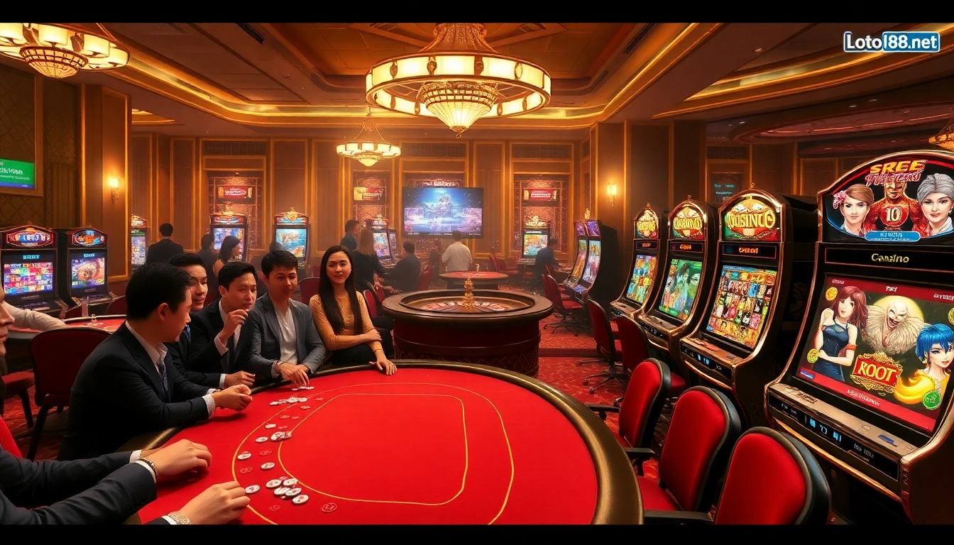 Engage in high-stakes poker and premium gaming experiences at loto188.gb.net in a luxurious casino setting.