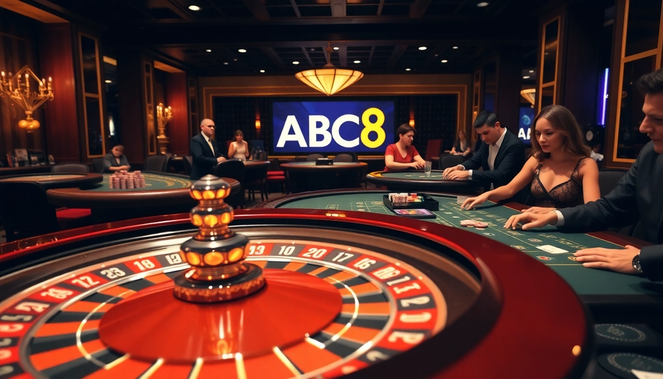 Experience the excitement of ABC8 at a luxurious casino featuring thrilling games and vibrant atmosphere.
