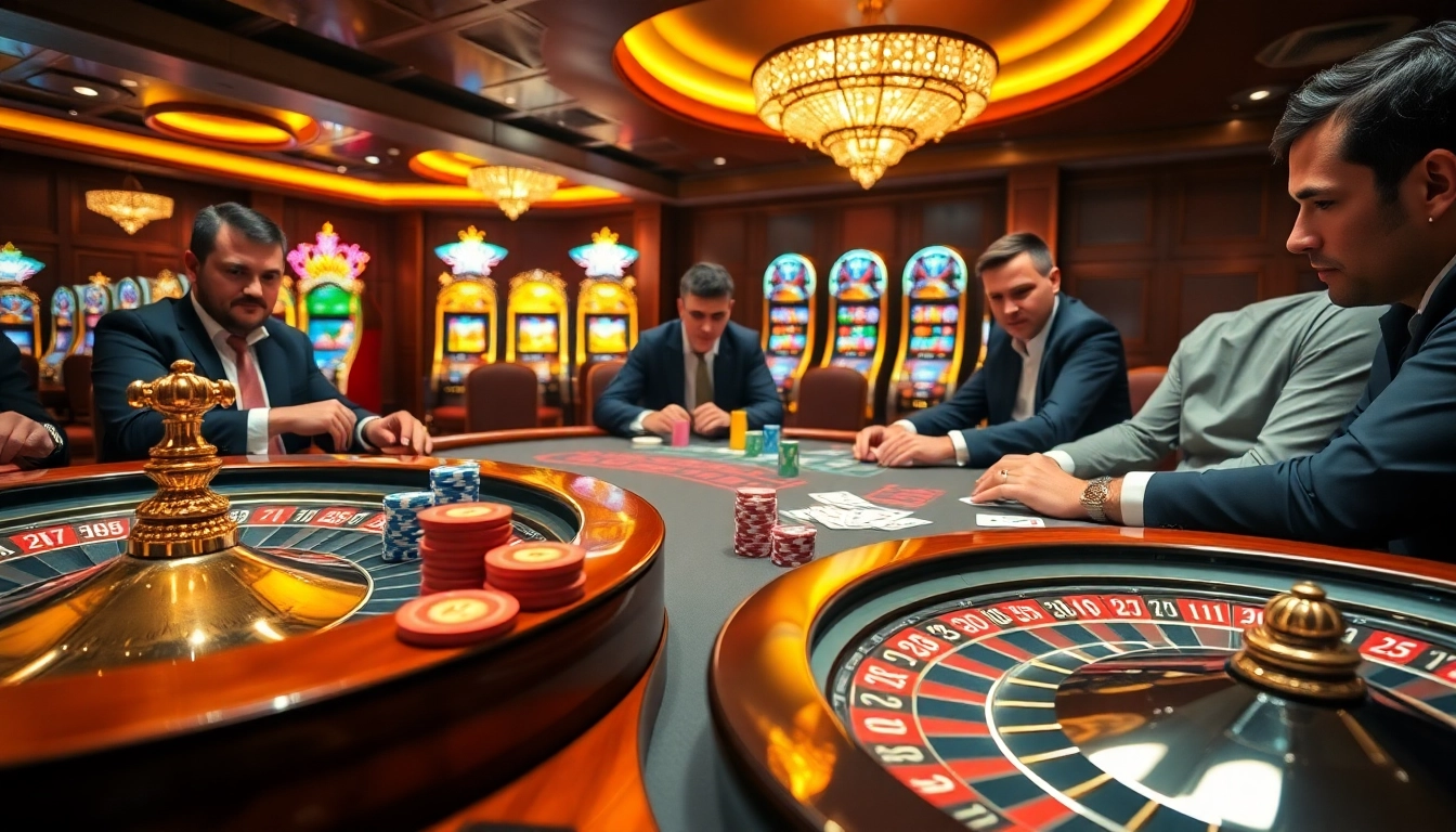 Vivez l'excitation sur un site de casino en ligne avec un jeu de poker dynamique et des éléments de casino glamour.