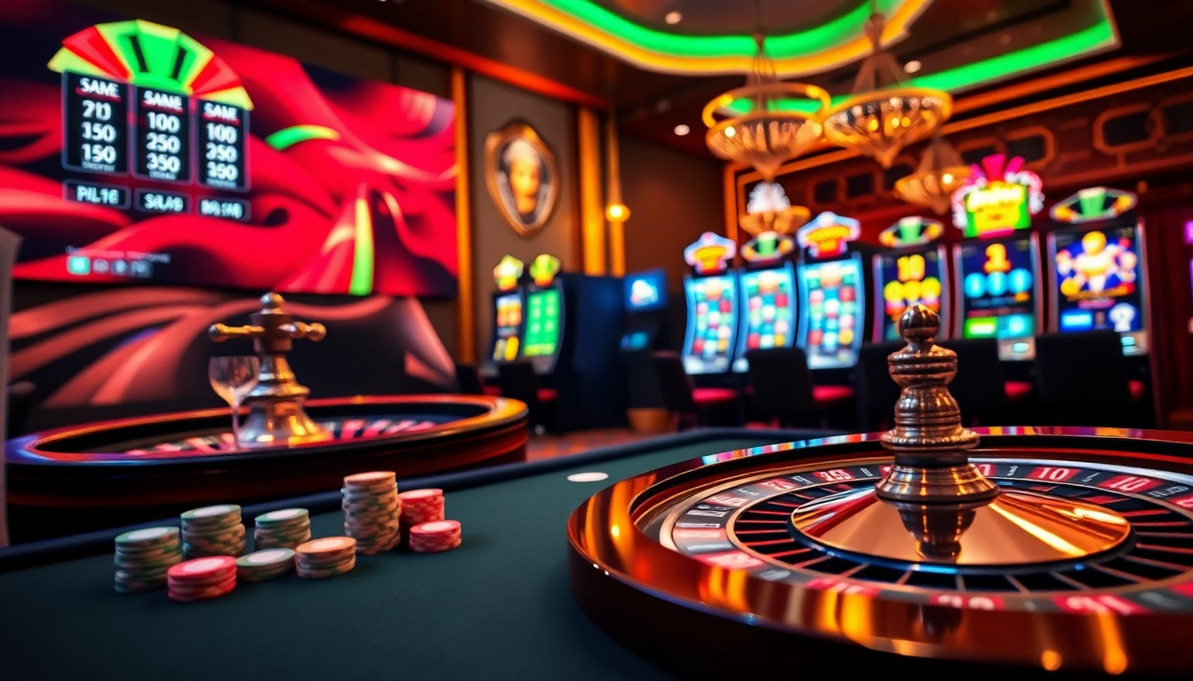 Vivez l'excitation d'un site de casino en ligne avec des tables de jeu luxueuses et des machines à sous vibrantes.