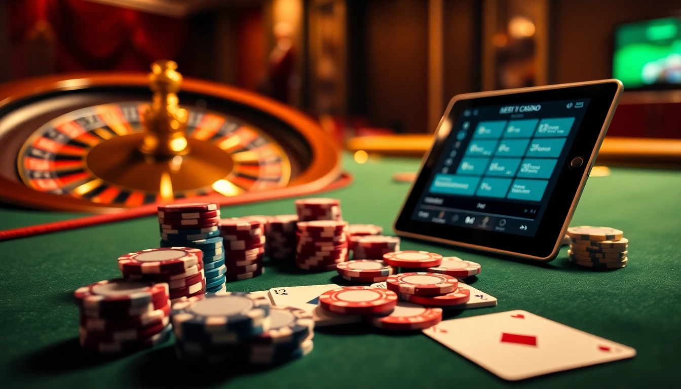 Cadre de jeu passionnant mettant en avant des éléments de jeu en ligne sur un site de casino en ligne, y compris le poker et la roulette.