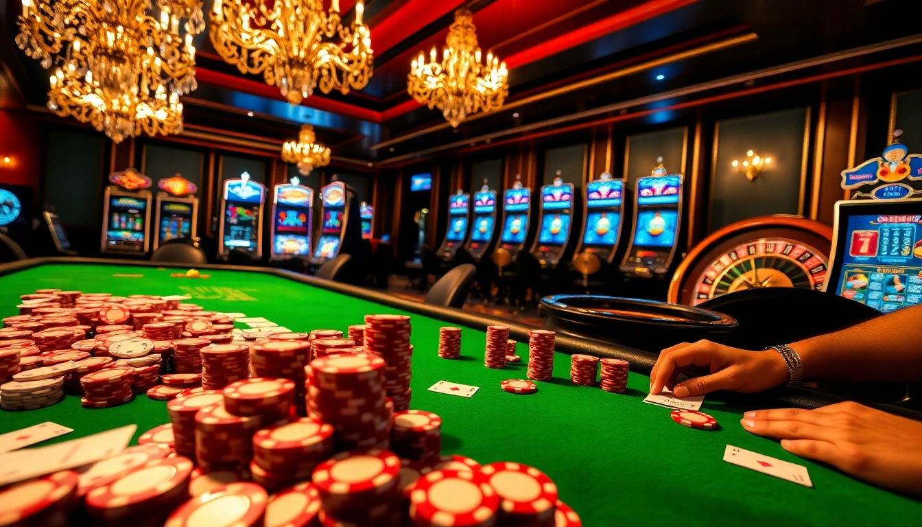 Participez à des paris passionnants sur un site de casino en ligne avec des jetons de poker et des cartes.
