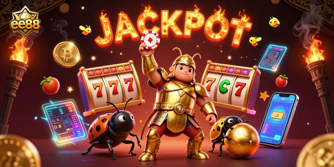 Experience thrilling wins at ee88 while witnessing a victorious beetle lifting a poker chip!