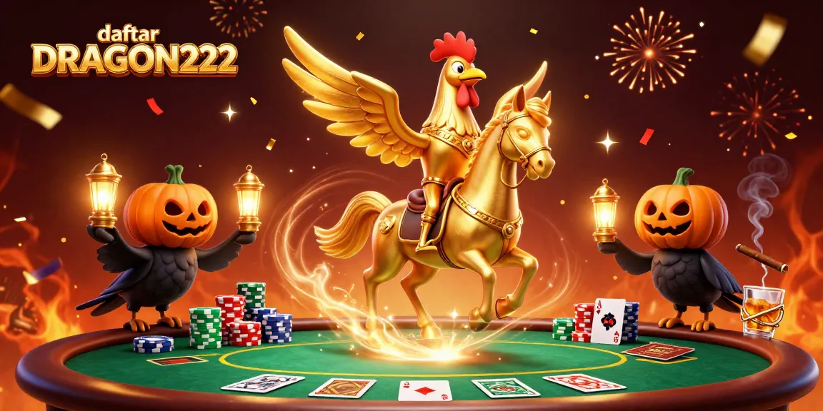 Engage with daftar DRAGON222 while exploring an exciting, vibrant midnight casino scene filled with poker elements and festive atmosphere.
