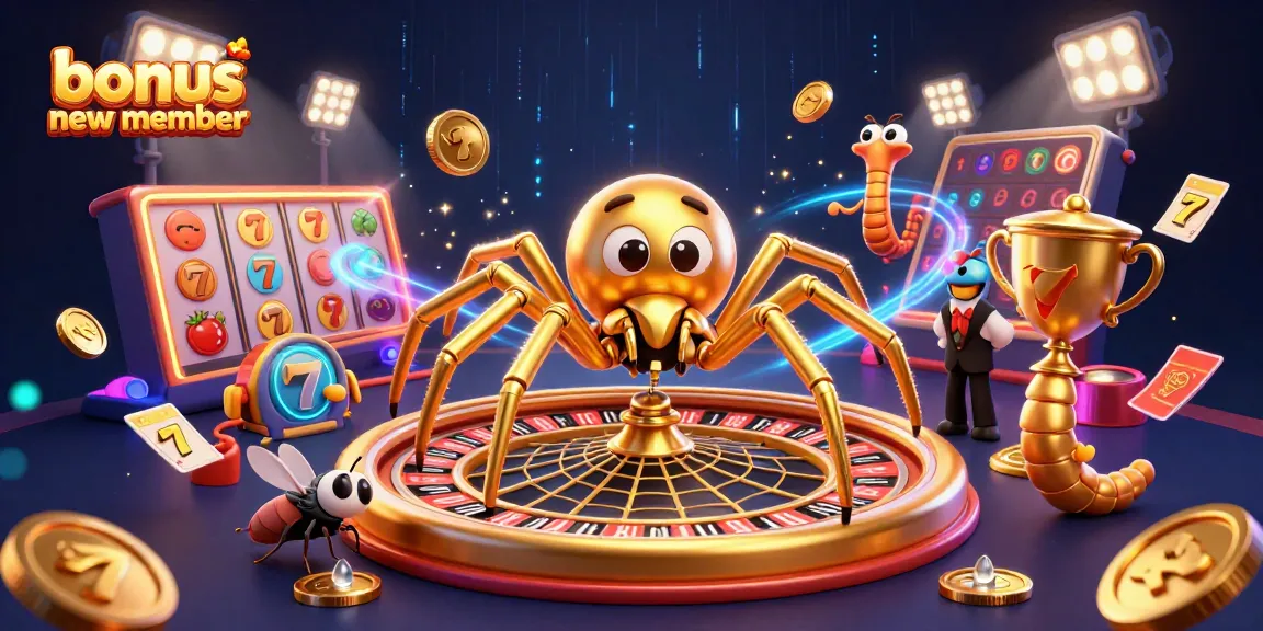 Experience the excitement of the bonus new member offer with a vibrant 3D casino-themed illustration.