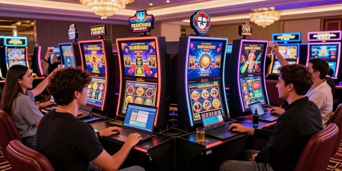 Exciting new online casinos showcasing vibrant gaming atmosphere with players celebrating wins