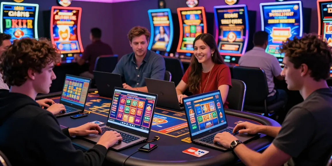 Engaging online casino scene showcasing players using scoarch.org.uk for Visa and Mastercard gaming excitement.