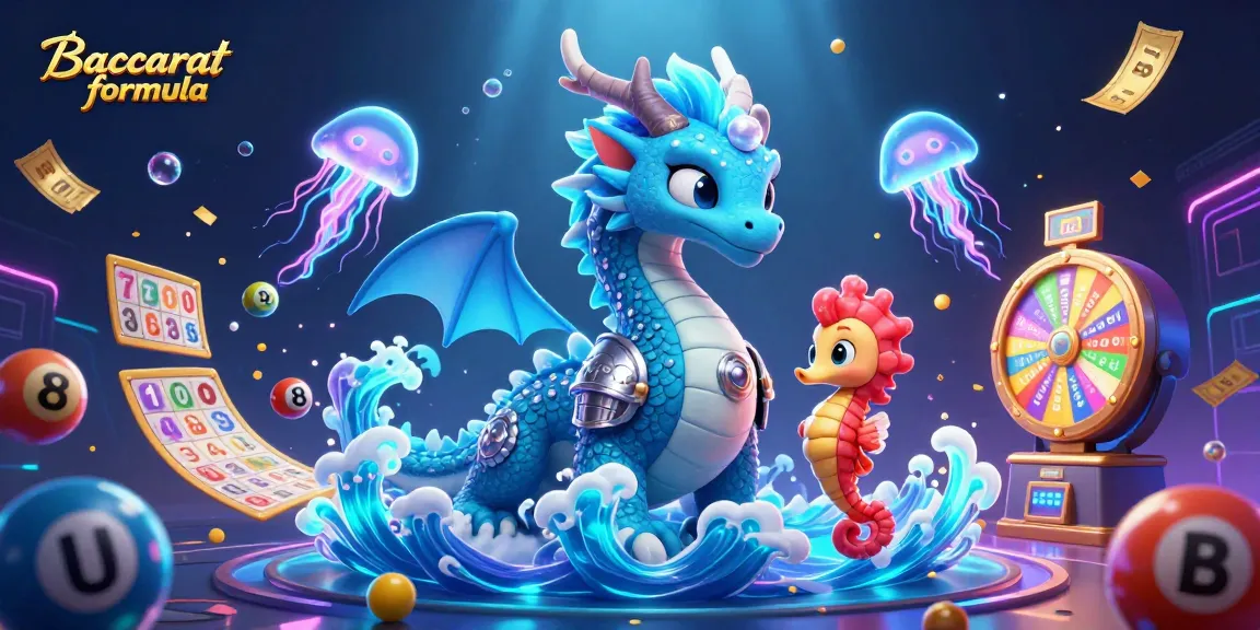 Engage with the Baccarat formula through a vibrant illustration featuring a majestic dragon and seahorse knight.